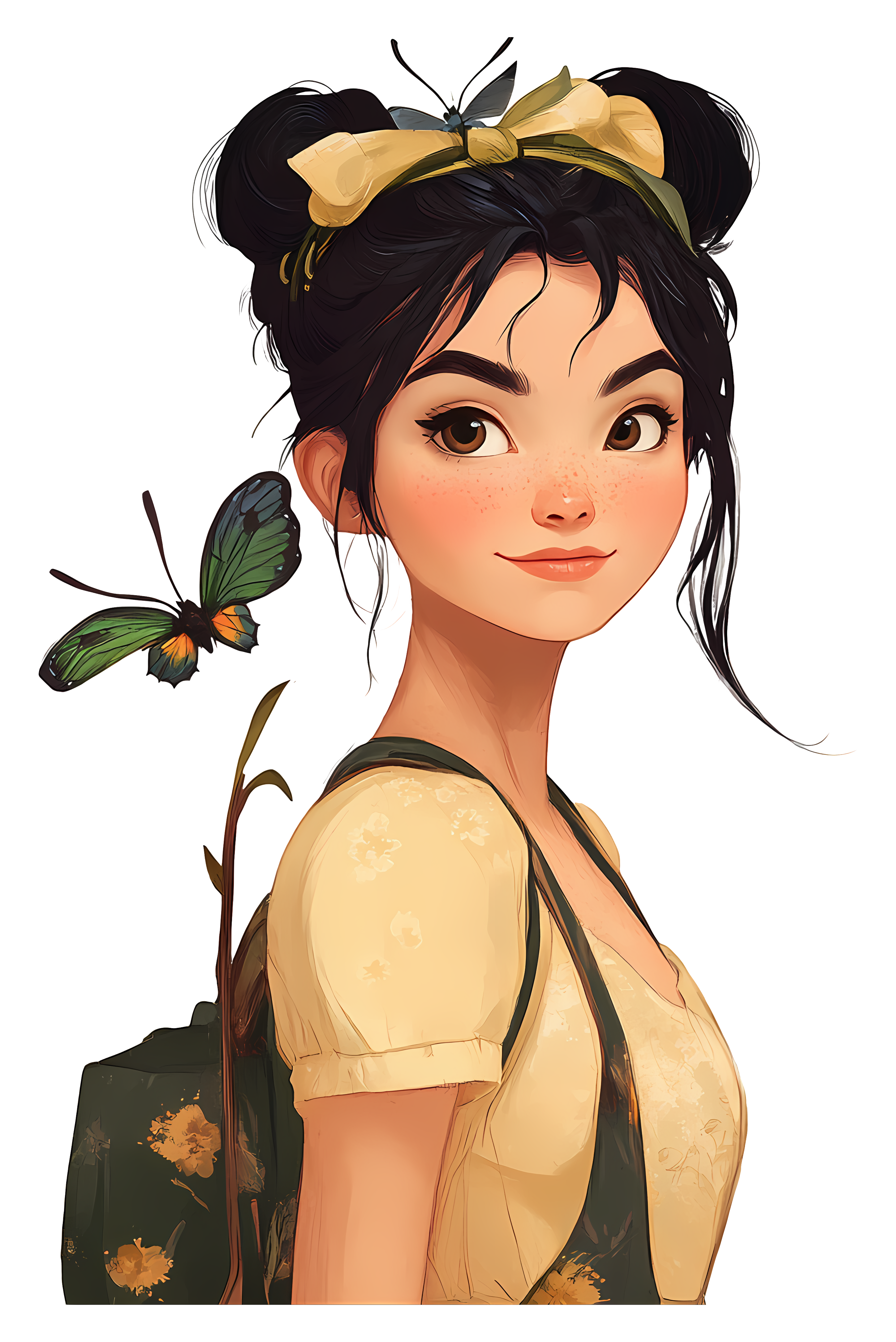 Nature Girl with Butterfly